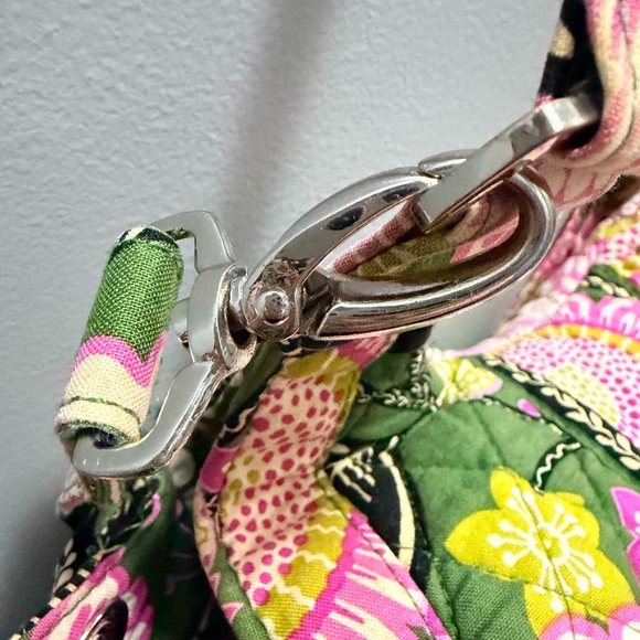 Vera Bradley Floral Green and Pink Quilted Women's back pack style bag - Picture 3 of 8